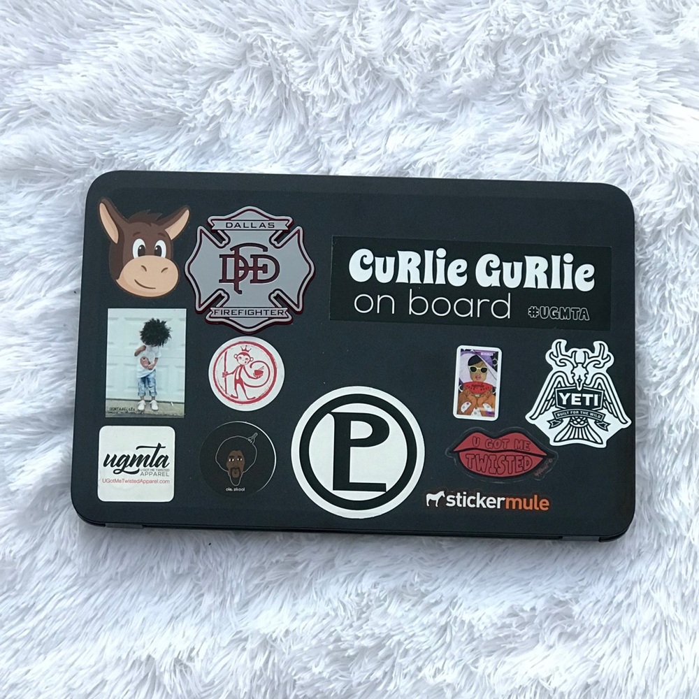 CURLIE GURLIE on board removable sticker.